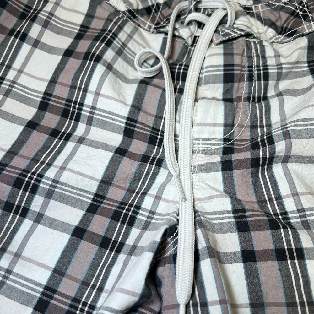 Old Navy Plaid Shorts Mens Size Large Mesh Liner Tie Front Summer‎ Vacation